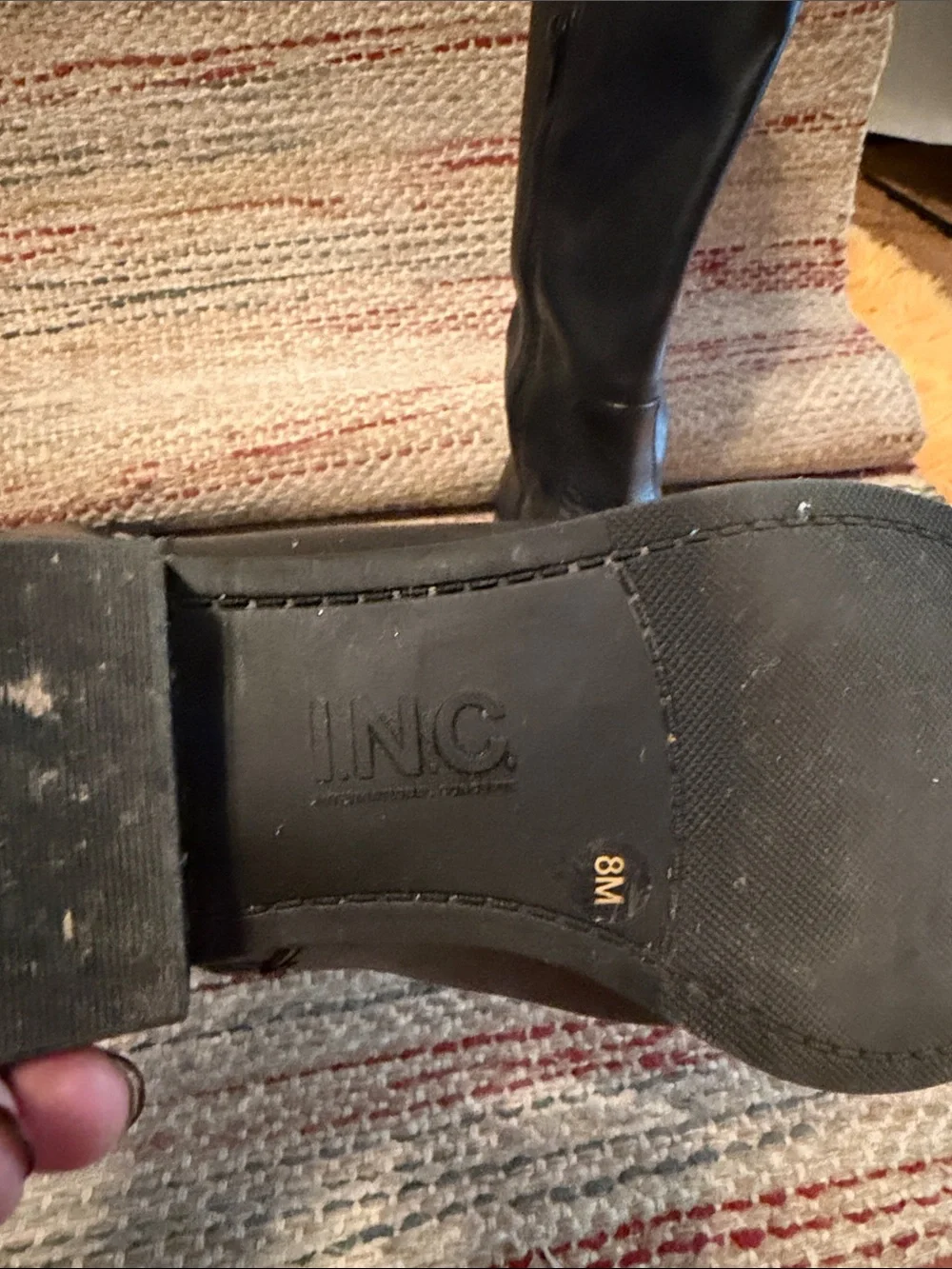 INC International Concepts Tall Black Over-the-Knee Leather Boots